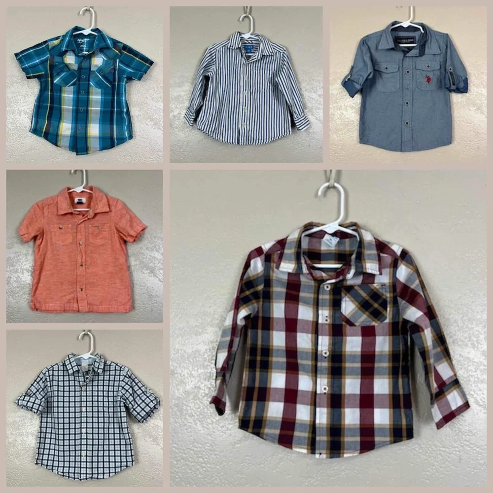 Lot of 6 Baby Boys Multicolor Bottom Shirts Size‎ 22 Months Summer